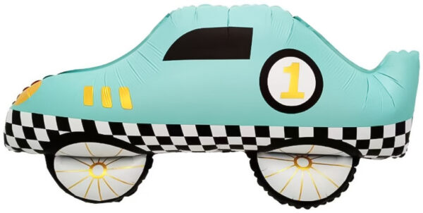 Шар (30''/76 см) Фигура, Гоночная машинка, Голубой, 1 шт.,